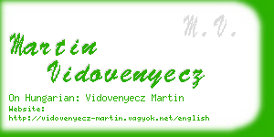 martin vidovenyecz business card